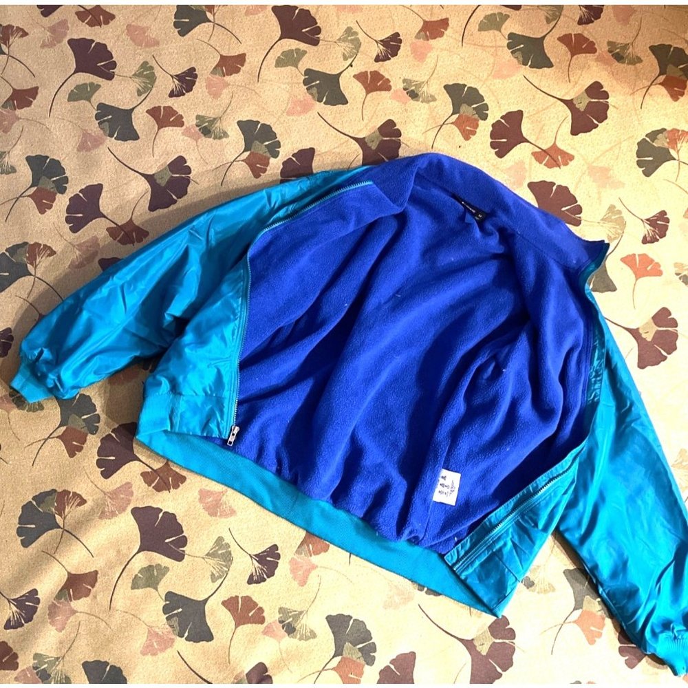 Vintage 90's Patagonia Fleece Lined Member's Only Bomber Jacket Ribbed Cuff - Picture 11 of 12